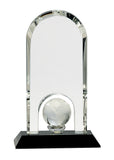Crystal Globe Award Trophy on Black Base