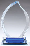 Crystal Flame Award Trophy with Blue Base
