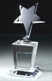 Silver Star Crystal Award Trophy