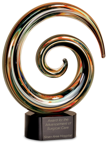 AGS24 Swirl Art Glass Award Trophy