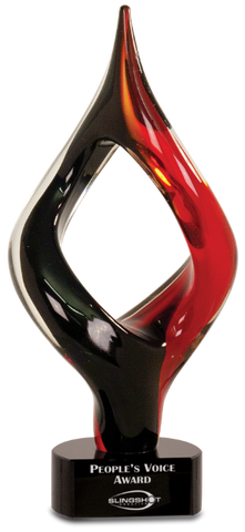 2P09AGS04 Red/black Twist Art Glass