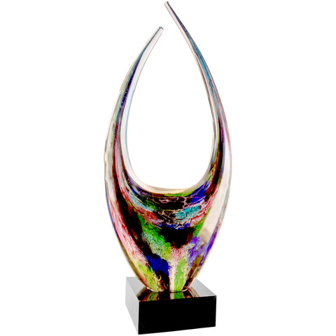 Multi-Colored Dual Rising Art Glass Award