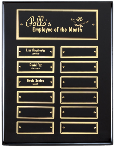Black Perpetual Award Plaque with Piano Finish