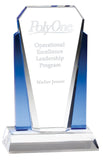 Crystal Tower Award Trophy with Blue Accents