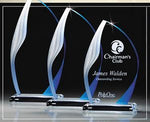 Clear Blue Swirl Acrylic Award