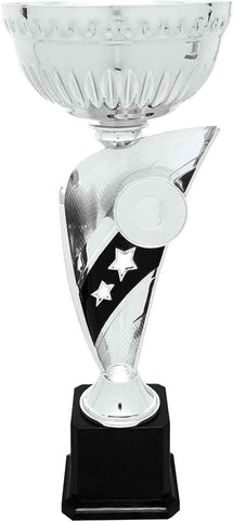 Silver Banner Cup Trophy Award with Insert