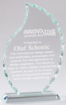 Clear Facet Glass Flame Award Trophy