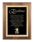 Walnut Finish Award Plaque with Marble Plate