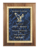 Walnut Finish Award Plaque with Marble Plate