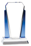 Crystal Tower Award Trophy with Blue Accents
