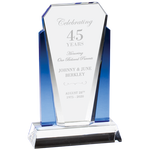 Crystal Tower Award Trophy with Blue Accents
