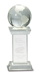 Globe Crystal Award Trophy on Pedastal