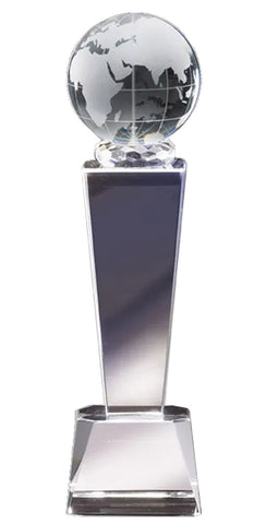 World Globe Crystal Award Tower Trophy