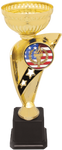 Gold Banner Cup Trophy Award with Insert
