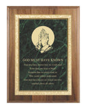 Walnut Finish Award Plaque with Marble Plate