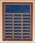 Wood Perpetual Plaque 12 or 24 Blue Gold Plates